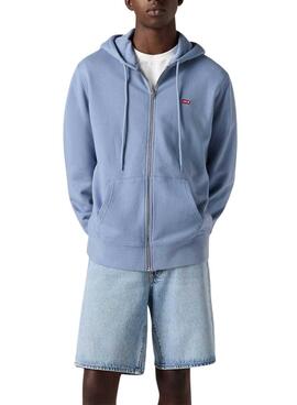 Sweat à capuche Levi's à fermeture éclair bleu pour homme