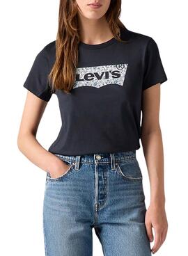 T-shirt Levi's Ananda Floral noir pour femme.