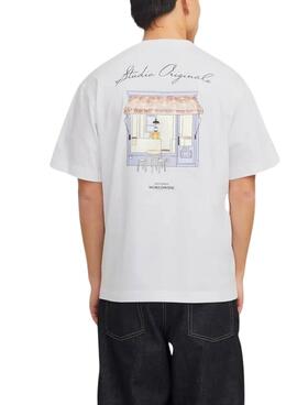 T-shirt Jack and Jones Islington blanc pour homme