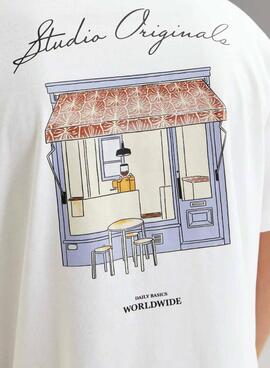 T-shirt Jack and Jones Islington blanc pour homme