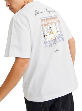 T-shirt Jack and Jones Islington blanc pour homme