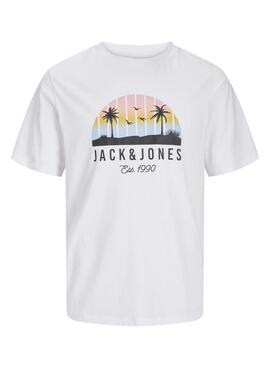 T-shirt Jack and Jones Palm blanc pour homme