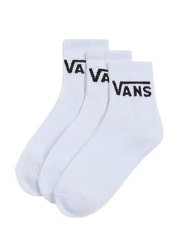 Paquet de 3 chaussettes Vans Classic Half blanches pour enfants