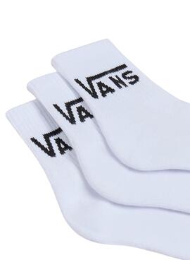 Paquet de 3 chaussettes Vans Classic Half blanches pour enfants