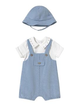 Grenouillère de berger avec une casquette bleue pour nouveau-né