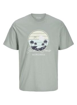 T-shirt Jack and Jones Palm verte pour homme.