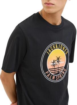 T-shirt Jack and Jones Palm noir pour homme