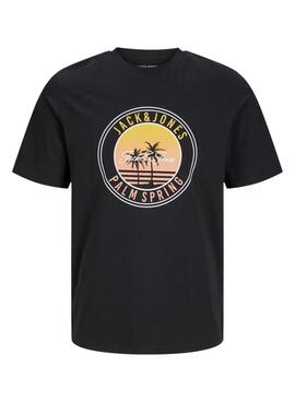 T-shirt Jack and Jones Palm noir pour homme