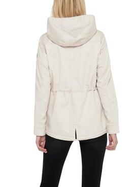 Parka Only Lorca beige pour femme