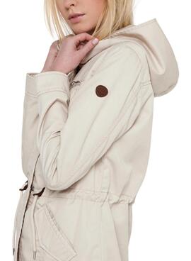 Parka Only Lorca beige pour femme