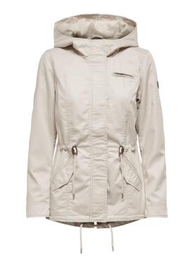 Parka Only Lorca beige pour femme