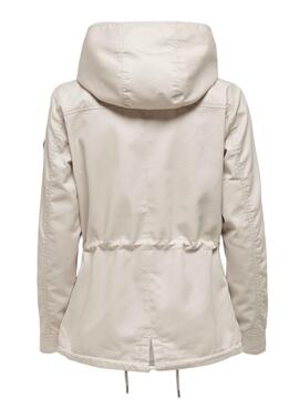 Parka Only Lorca beige pour femme