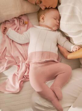 Pyjama Mayoral en polaina tricot rose pour bébé