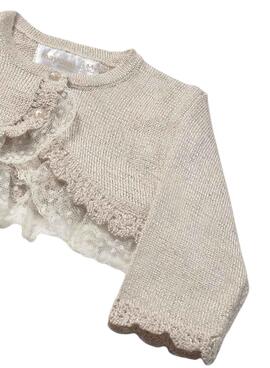 Veste Mayoral Gilet de cérémonie beige bébé