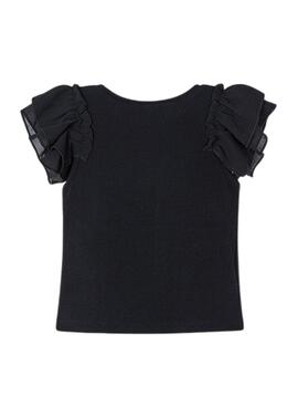 T-shirt Mayoral noir combiné pour fille