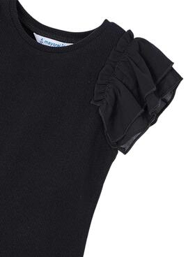 T-shirt Mayoral noir combiné pour fille