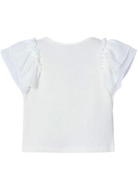 T-shirt Mayoral beige combinée pour fille