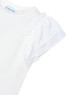 T-shirt Mayoral beige combinée pour fille