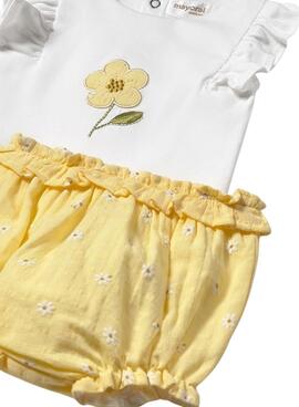 Ensemble short Sunny jaune pour bébé de la marque Mayoral.