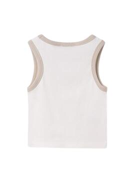 Débardeur Mayoral beige brodé pour fille