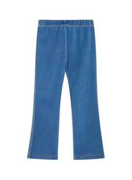 Leggings Mayoral en denim tricoté bleu évasé pour fille.