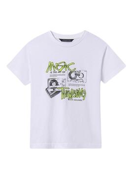 Ensemble de 2 t-shirts blanc et marine Mayoral pour garçon