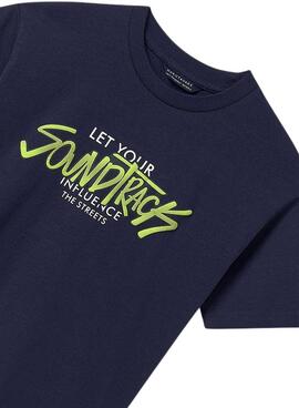 Ensemble de 2 t-shirts blanc et marine Mayoral pour garçon