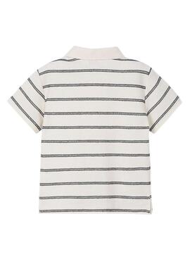 Polo Mayoral à rayures beige imprimé pour garçon