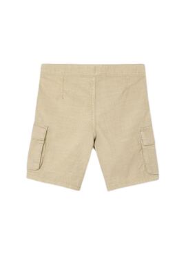 Bermuda cargo Mayoral beige lavée pour garçon