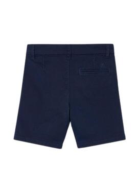 Bermuda Mayoral en sarga de algodón chino básica para niño en color azul marino.