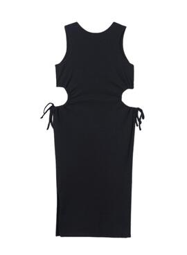 Robe midi Mayoral en canalé noir pour fille