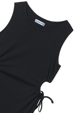 Robe midi Mayoral en canalé noir pour fille