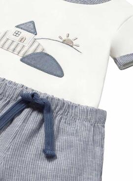 Ensemble de shorts Mayoral Star bleu pour bébé.