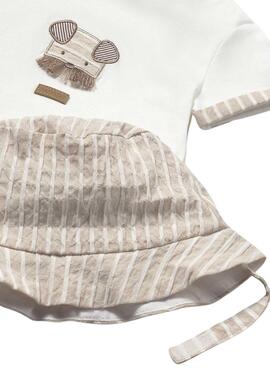 Ensemble beige pantalon et chemise pour bébé de Mayoral