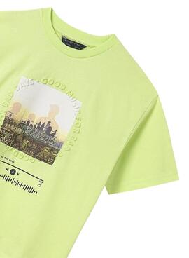 T-shirt Mayoral imprimé vert pour garçon