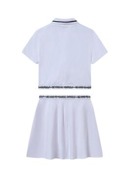 Ensemble jupe et polo bleu pour fille par Mayoral
