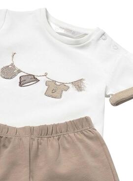 Ensemble 4 pièces Mayoral Frappe beige pour bébé