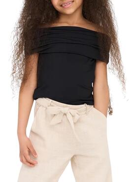 Top Only noir Ogea Bardot pour fille