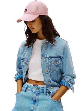 Casquette Tommy Jeans Heritage rose pour femme