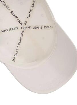 Casquette Tommy Jeans Linear blanche pour homme et femme