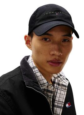 Casquette Tommy Jeans Linear noire pour homme et femme