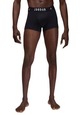Paquet de trois boxers Jordan Flight en coton noir pour homme.