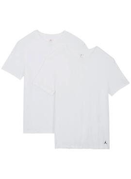 Paquet de deux t-shirts Jordan Flight Base blanc pour homme.