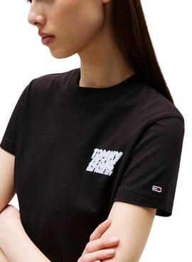 T-shirt Tommy Jeans Bubble noir pour femme