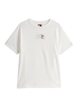 T-shirt Tommy Jeans Varsity beige pour femme