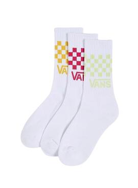 Lot de trois chaussettes Vans Classic Checkboard multicolores pour femme et homme