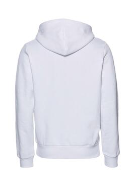 Sweat à capuche en coton éponge blanc Lacoste pour homme