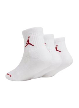 Paquet de 3 paires de chaussettes Junior Jordan Jumpman Quarter blanches pour fille et garçon