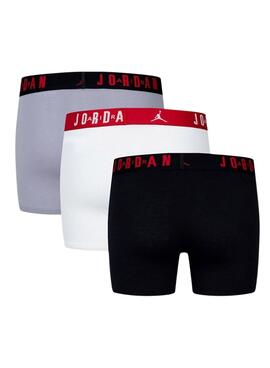 Ensemble de trois boxers Jordan Flight Cotton multicolores pour hommes.