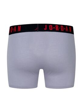 Ensemble de trois boxers Jordan Flight Cotton multicolores pour hommes.